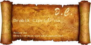 Drabik Cipriána névjegykártya